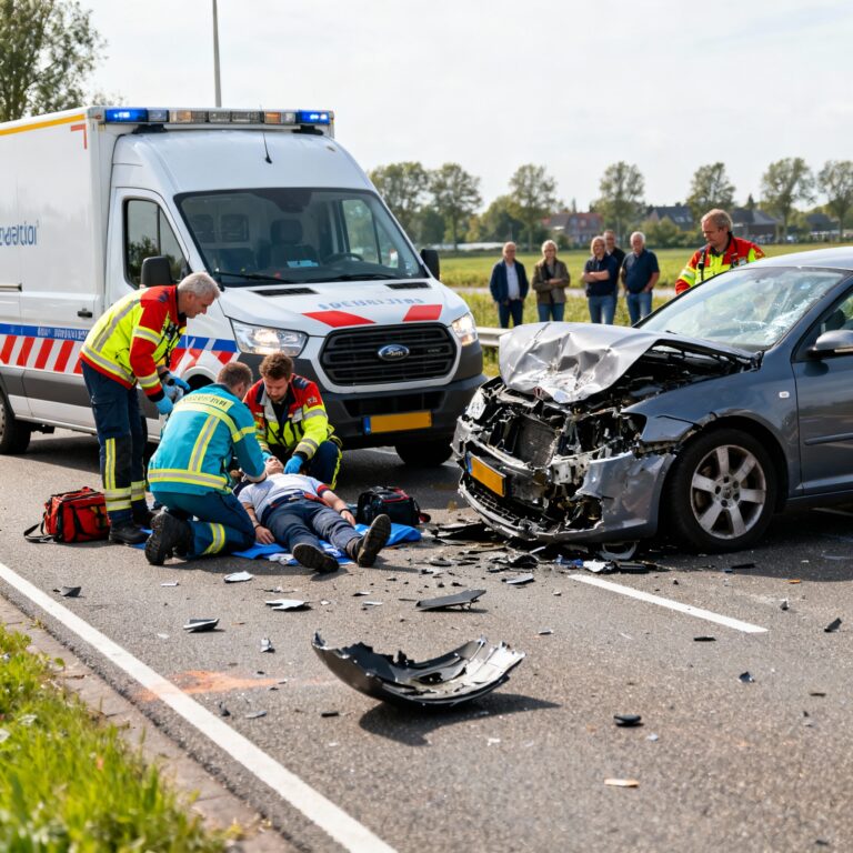 Gewonde na frontale botsing tussen bezorgbusje en auto in alphen aan den rijn
