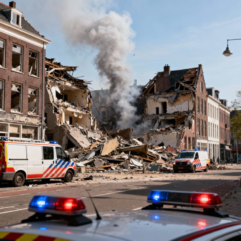 Explosie in utrecht: meerdere panden ingestort, bewoners opgevangen in hotel