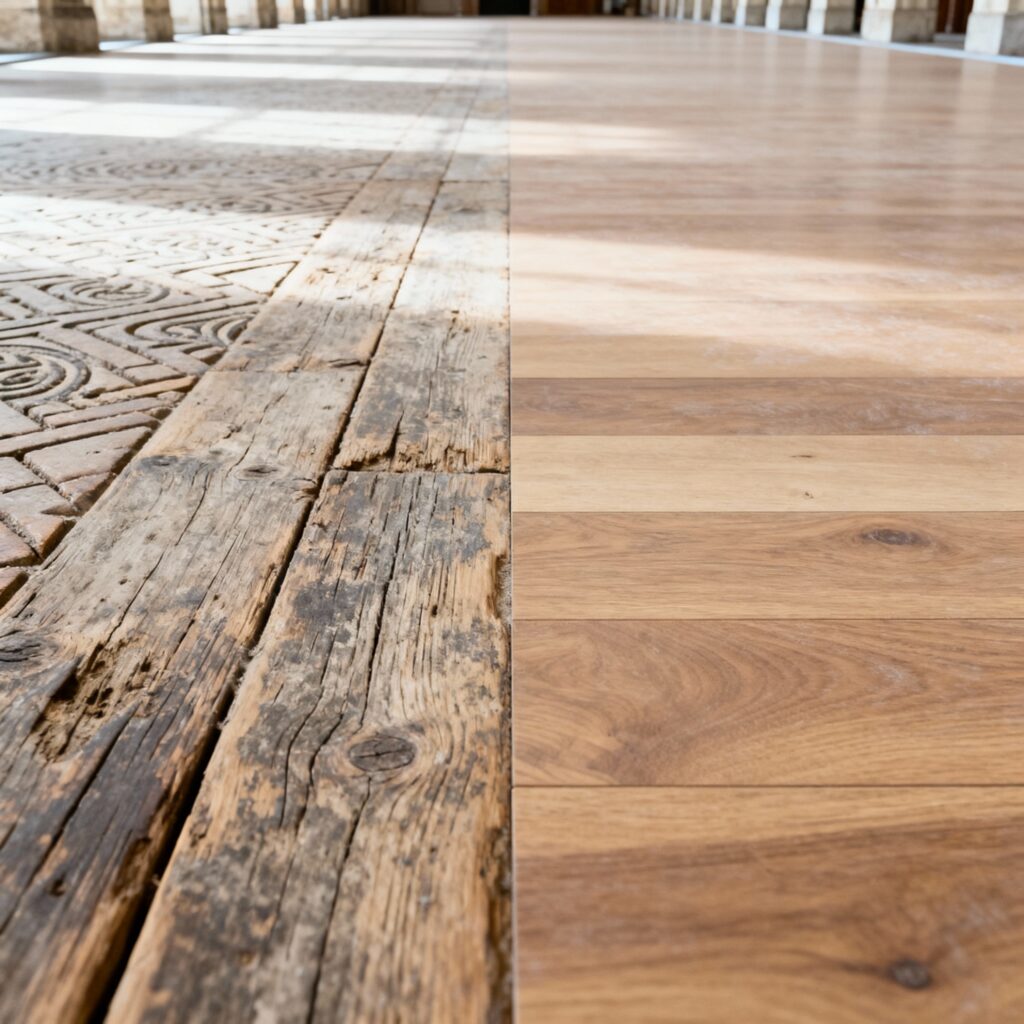 Vloer van oude vijf meihal krijgt nieuw leven als kunst